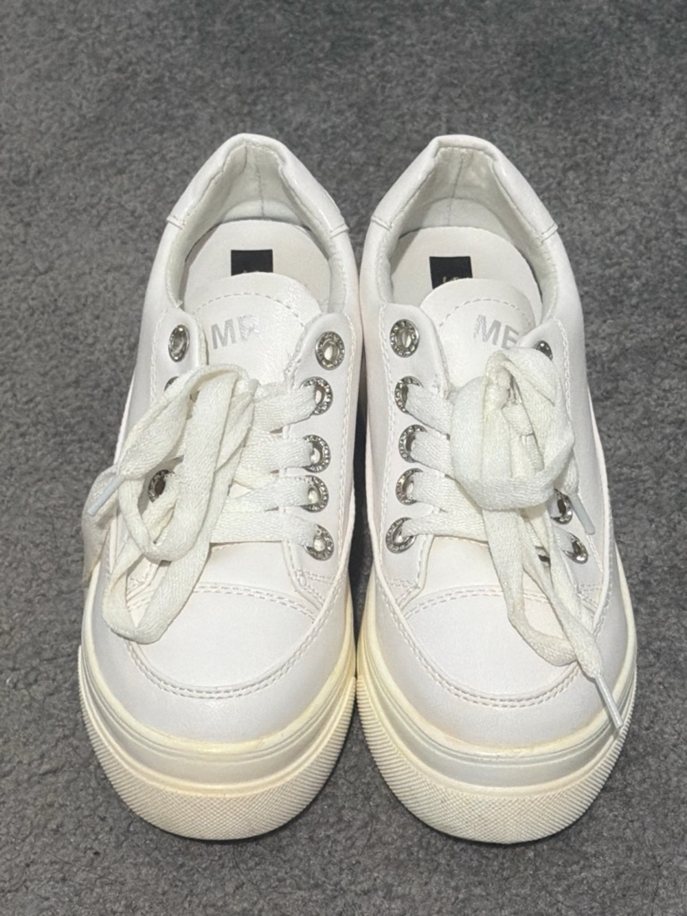 White Platform Lace-Up Sneakers
